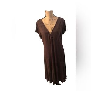 New York & Company brown v-neck dress